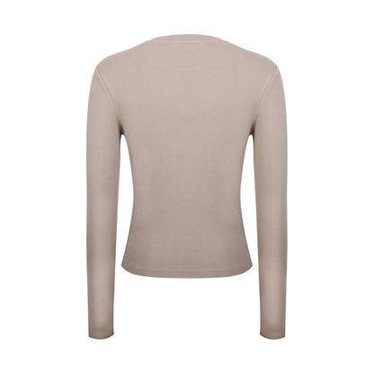 Taupe - Back - Jack Wills Womens-Ladies Waffle Regular Long-Sleeved T-Shirt