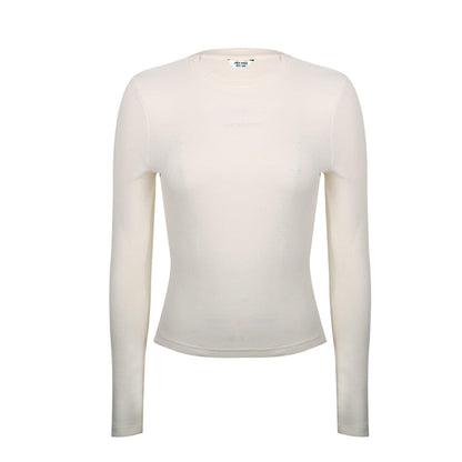 Vintage White - Front - Jack Wills Womens-Ladies Waffle Regular Long-Sleeved T-Shirt