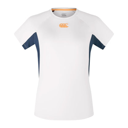Grey-Navy - Front - Canterbury Womens-Ladies Logo Vapodri Crew Neck Regular T-Shirt
