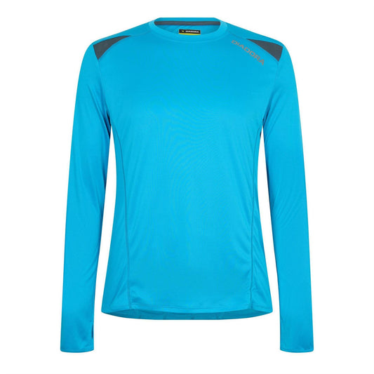 Blue - Front - Diadora Mens Performance Long-Sleeved T-Shirt