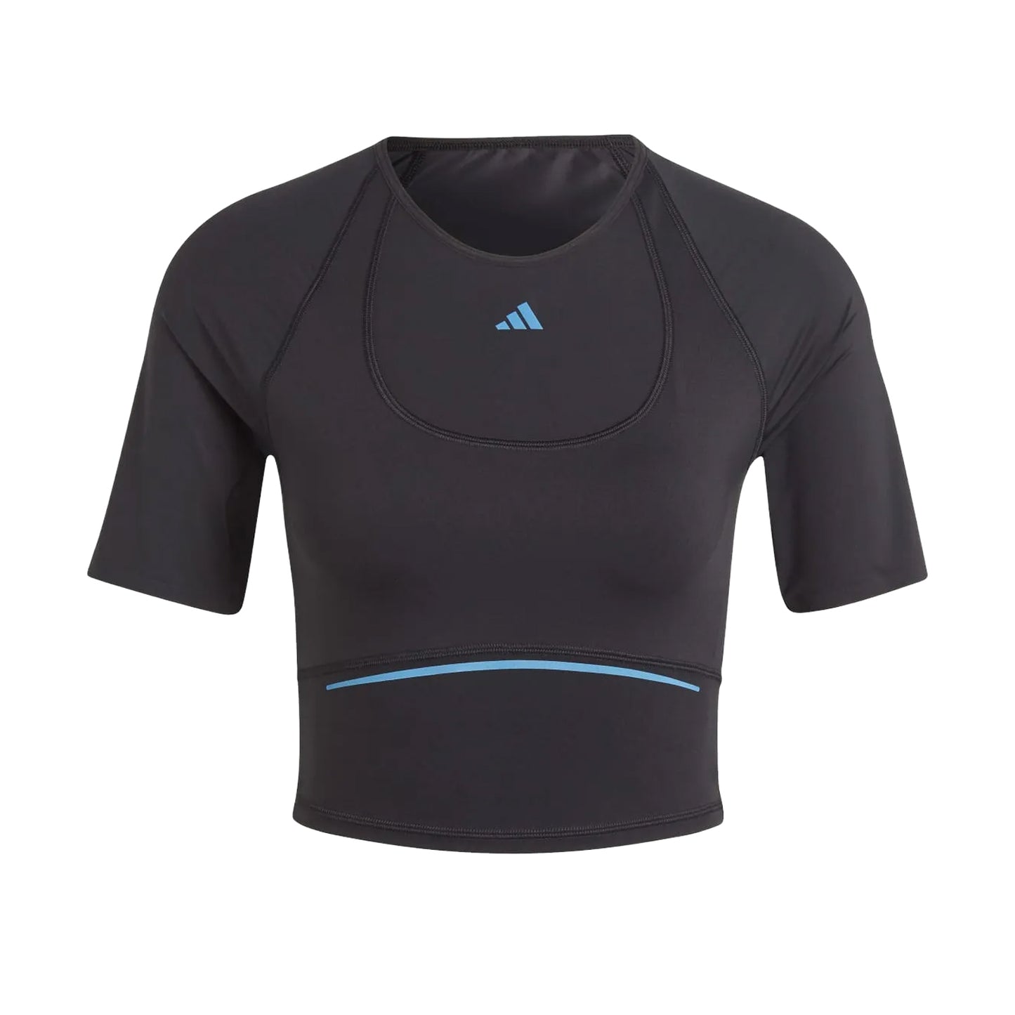 Black - Front - Adidas Womens-Ladies HIIT Heat.Rdy Technology Training Crop T-Shirt