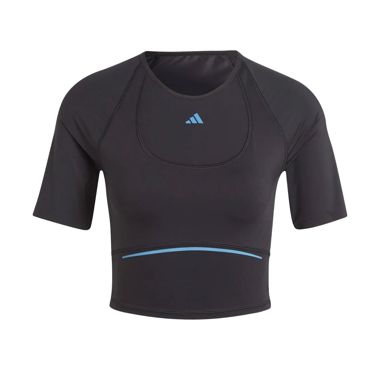 Black - Front - Adidas Womens-Ladies HIIT Heat.Rdy Technology Training Crop T-Shirt
