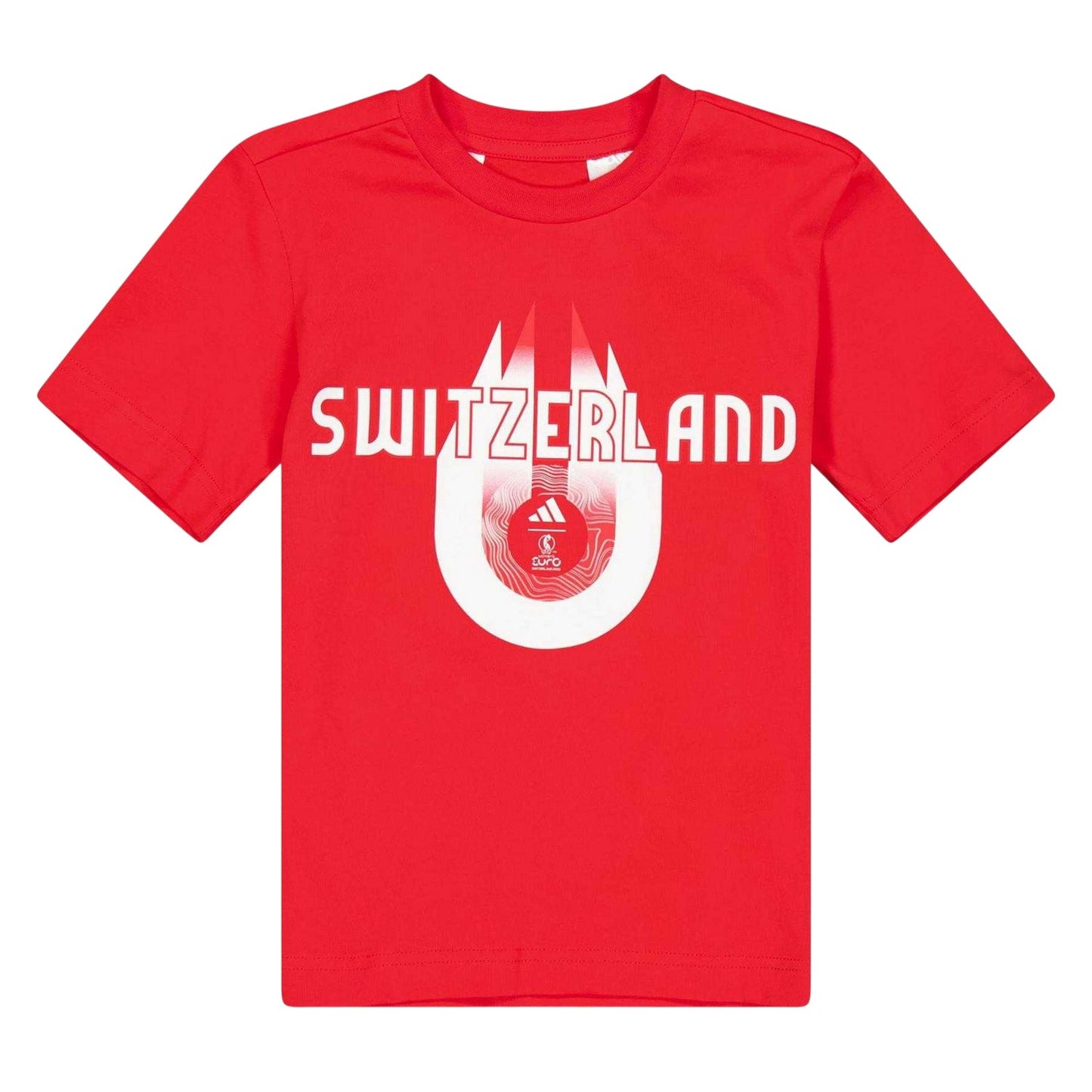 Ruby Red - Front - Adidas Childrens-Kids Switzerland Performance T-Shirt