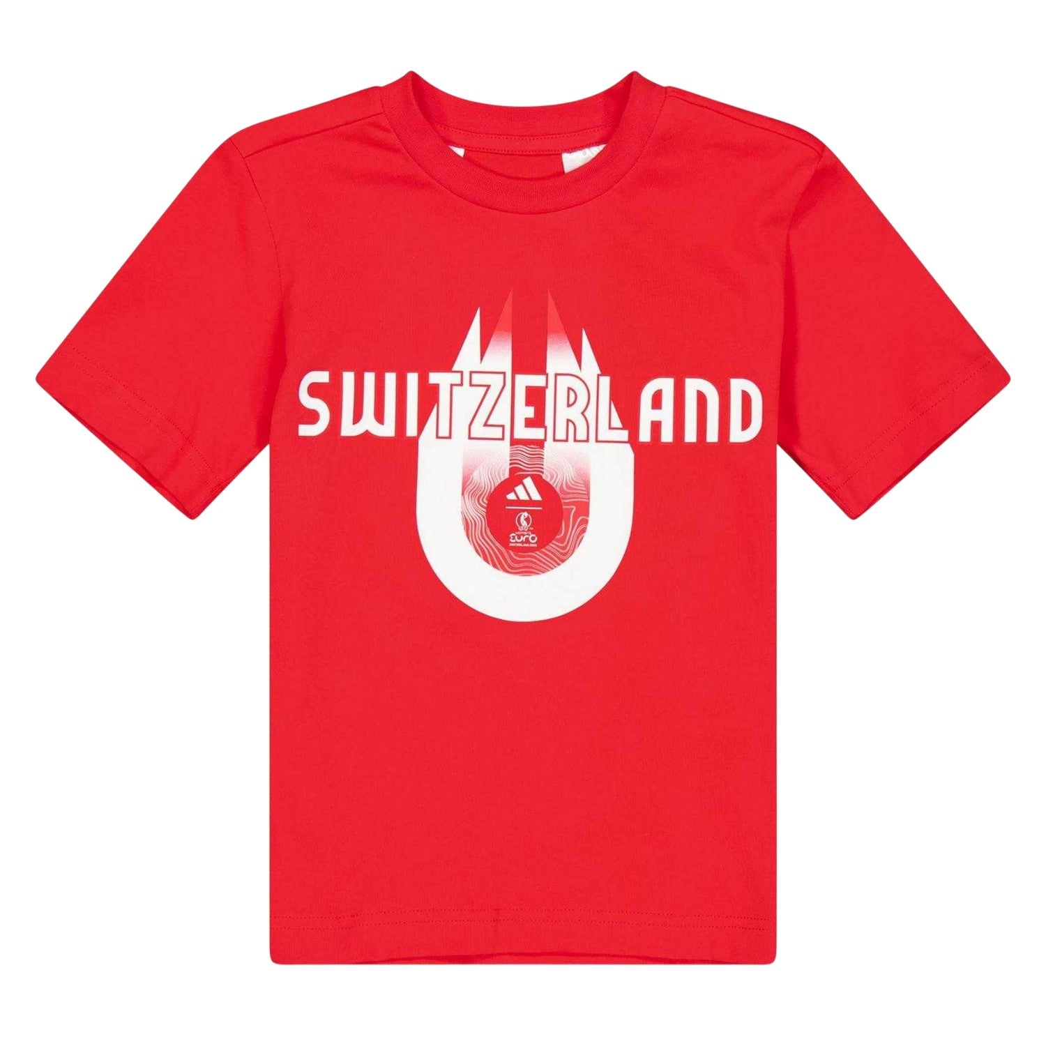 Ruby Red - Front - Adidas Childrens-Kids Switzerland Performance T-Shirt