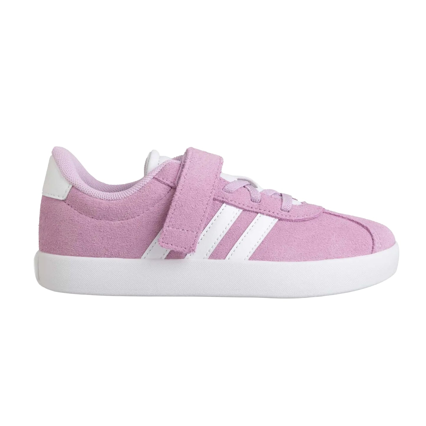 Purple-White - Side - Adidas Childrens-Kids 3.0 Suede Court Shoes