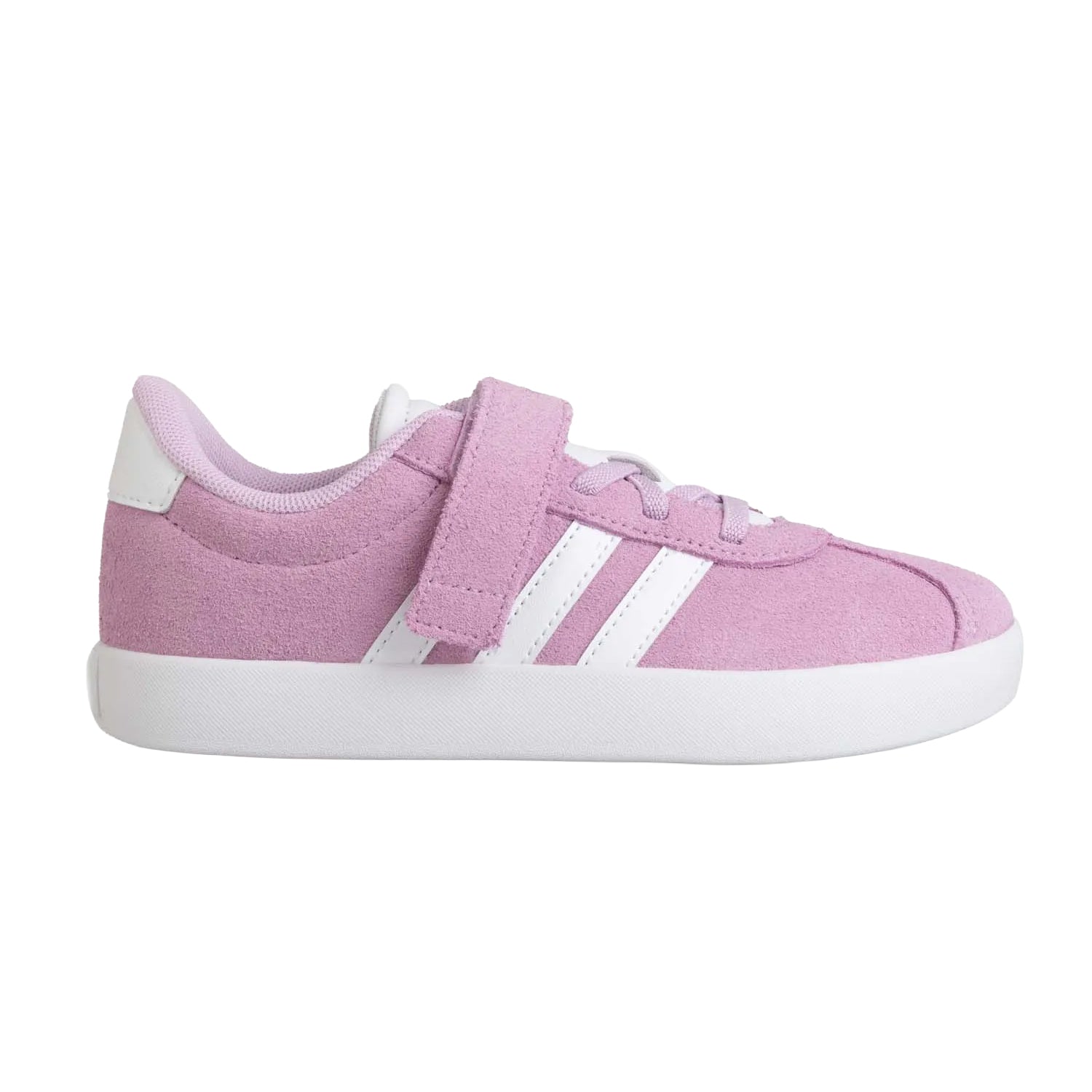Purple-White - Side - Adidas Childrens-Kids 3.0 Suede Court Shoes