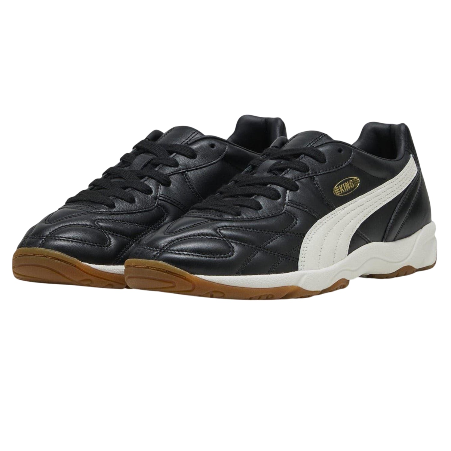 Black-White - Side - Puma Mens King Indoor Football Trainers