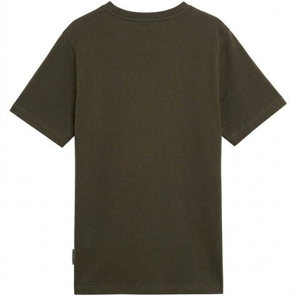 Olive Green - Back - Lyle & Scott Childrens-Kids Embroidered Logo Regular T-Shirt