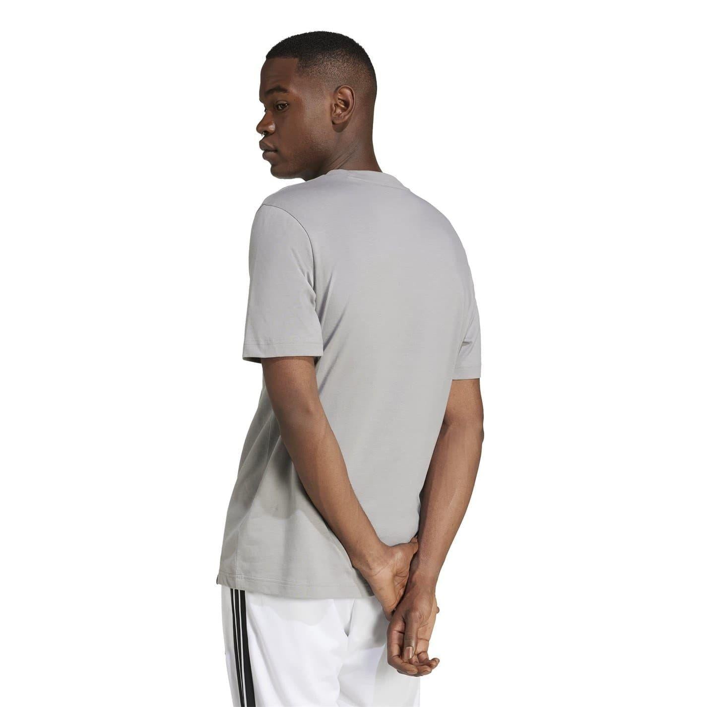 Solid Grey - Back - Adidas Mens Chest Pocket T-Shirt