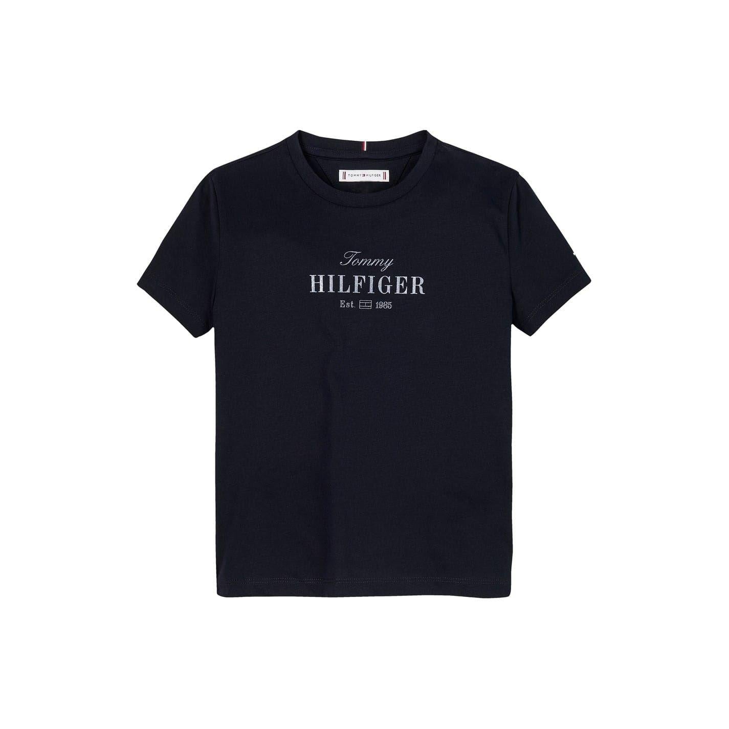 Heritage - Front - Tommy Hilfiger Childrens-Kids Script Regular T-Shirt
