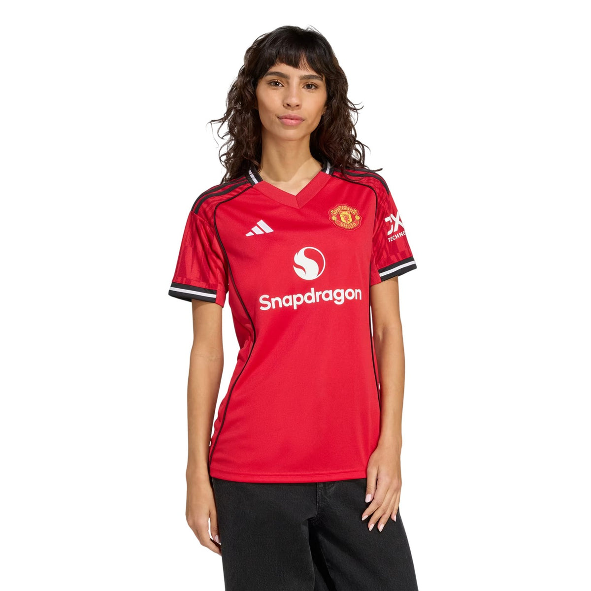 Red - Side - Adidas Womens-Ladies 2025-2026 Manchester United FC Home Shirt