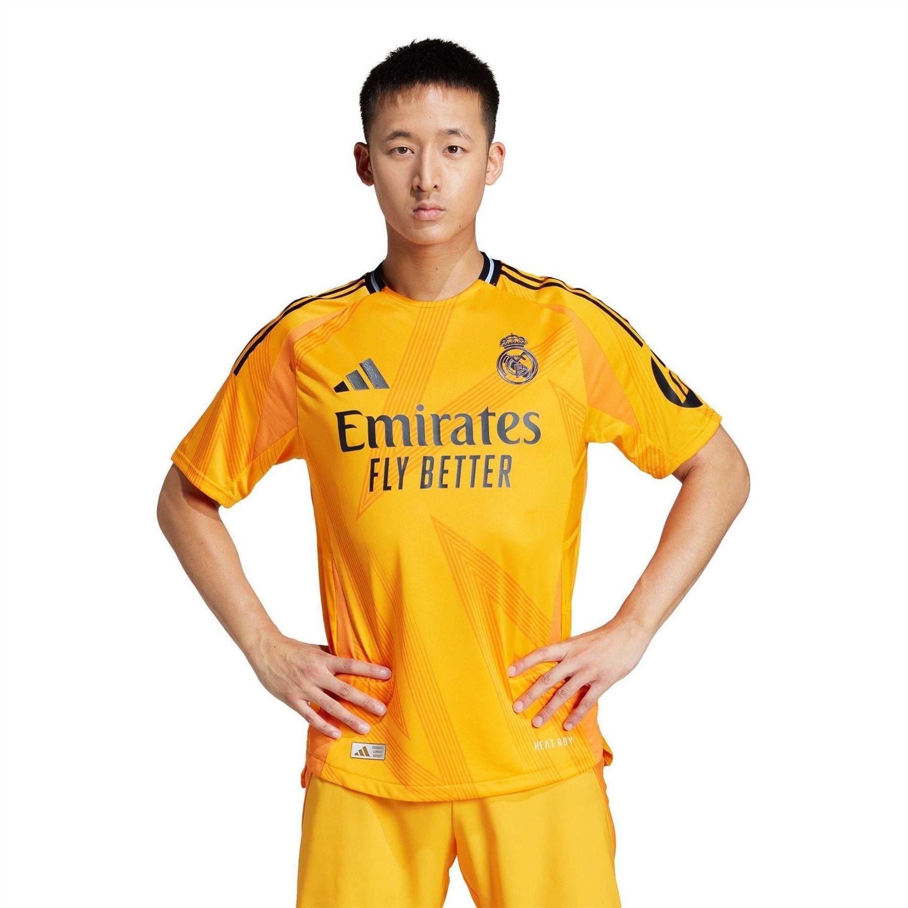 Orange - Side - Adidas Mens Authentic 24-25 Real Madrid CF Away Jersey