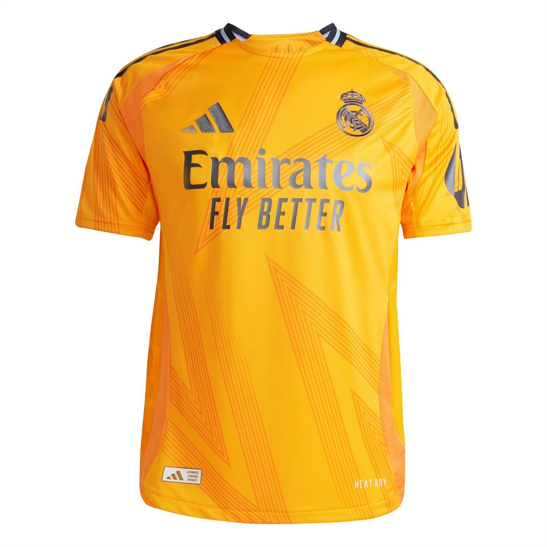 Orange - Front - Adidas Mens Authentic 24-25 Real Madrid CF Away Jersey