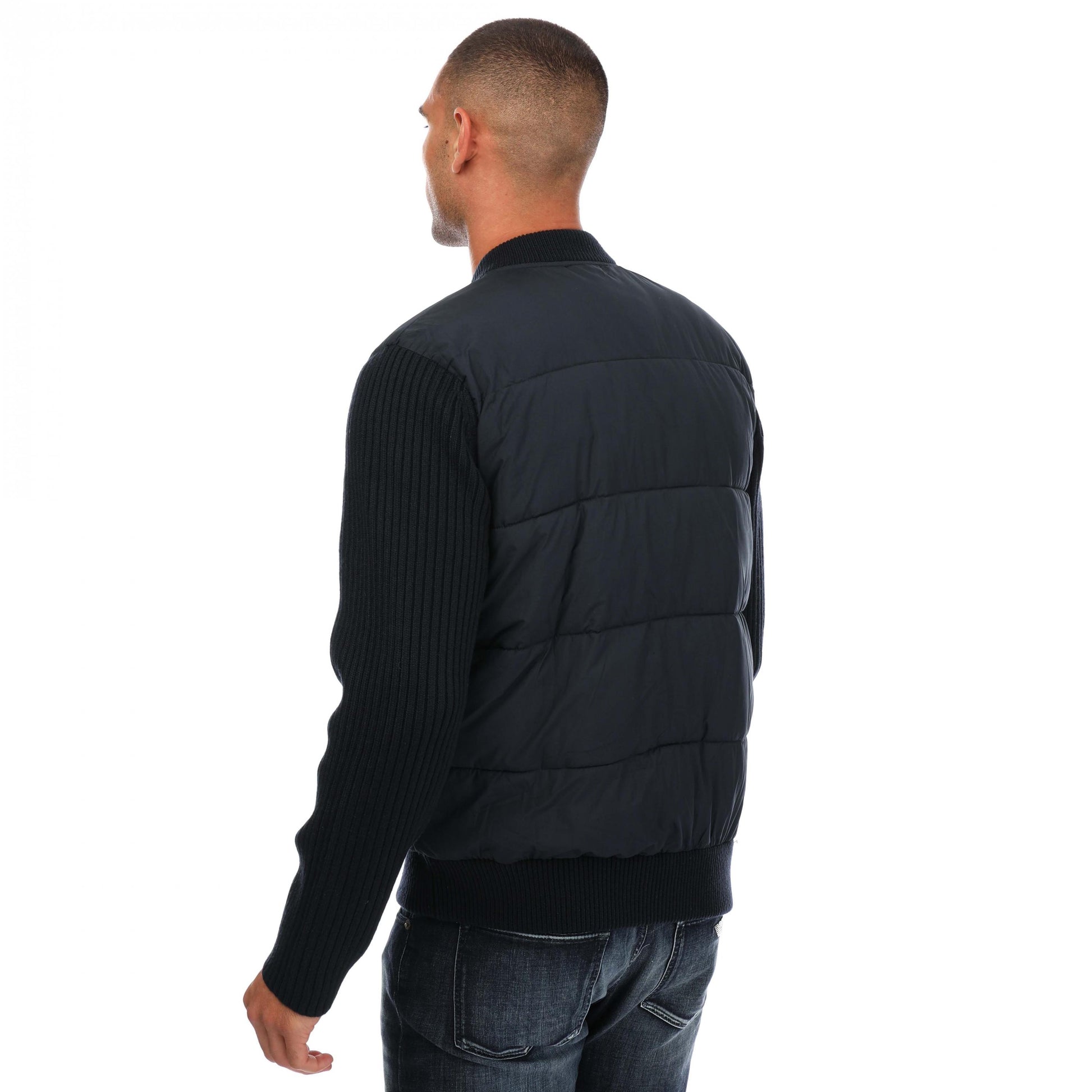 Navy - Back - Ted Baker Mens Spores Full Zip Regular Padded Jacket