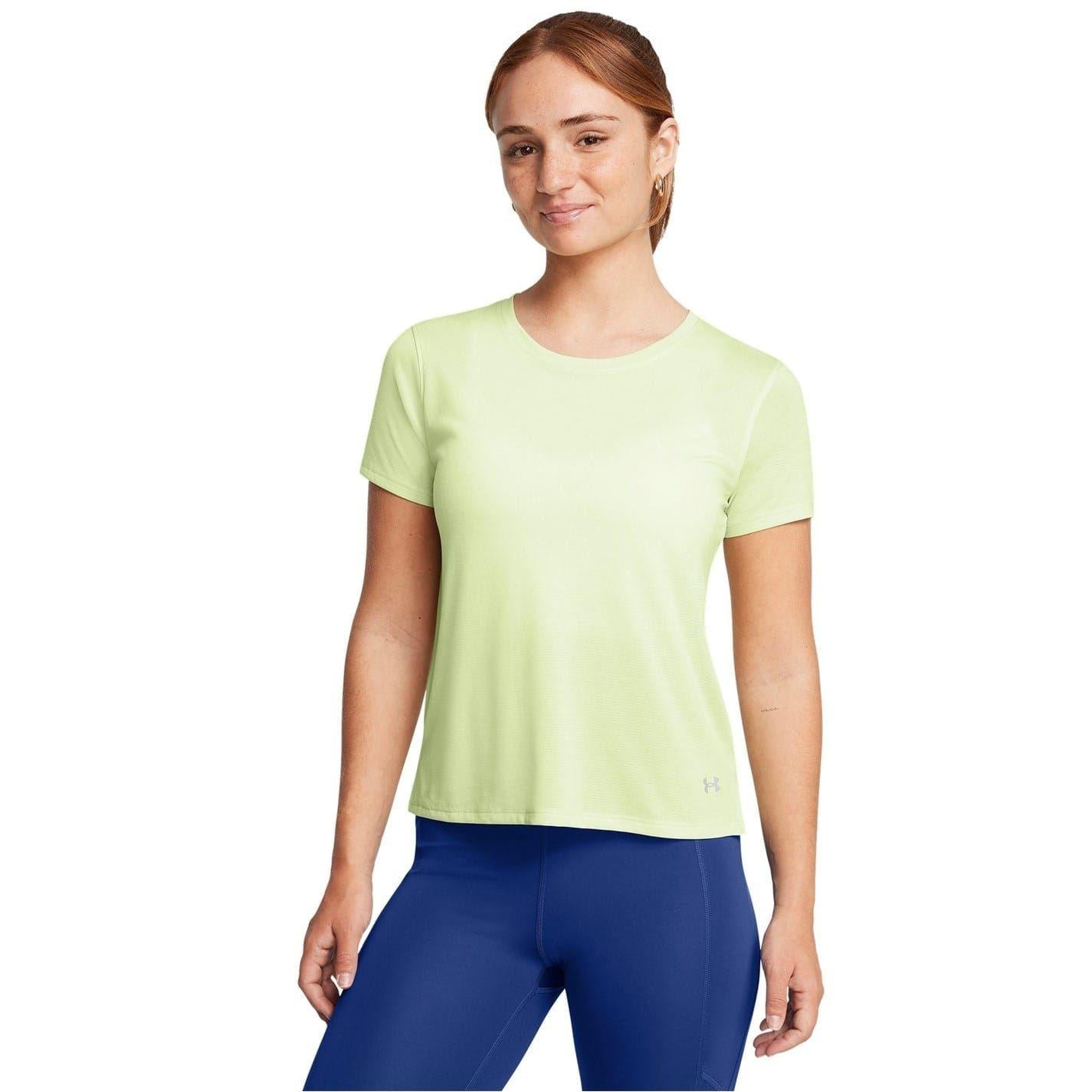 Green - Side - Under Armour Womens-Ladies Streaker Running Top