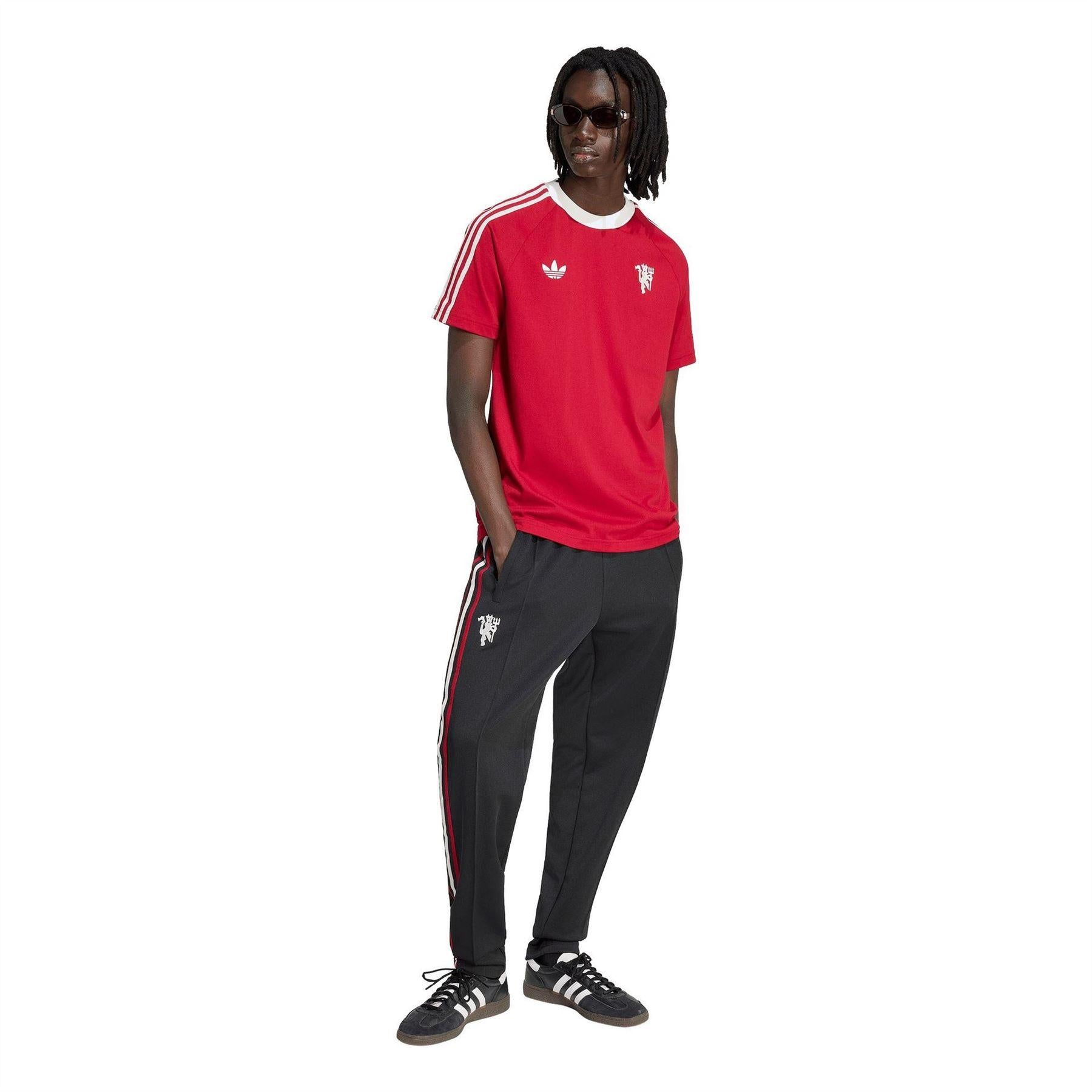 Red-White - Pack Shot - Adidas Mens Originals Manchester United FC Slim T-Shirt