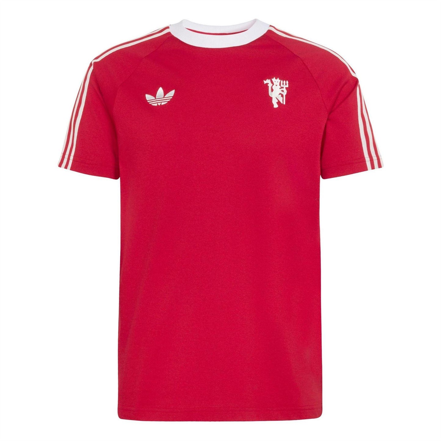Red-White - Front - Adidas Mens Originals Manchester United FC Slim T-Shirt