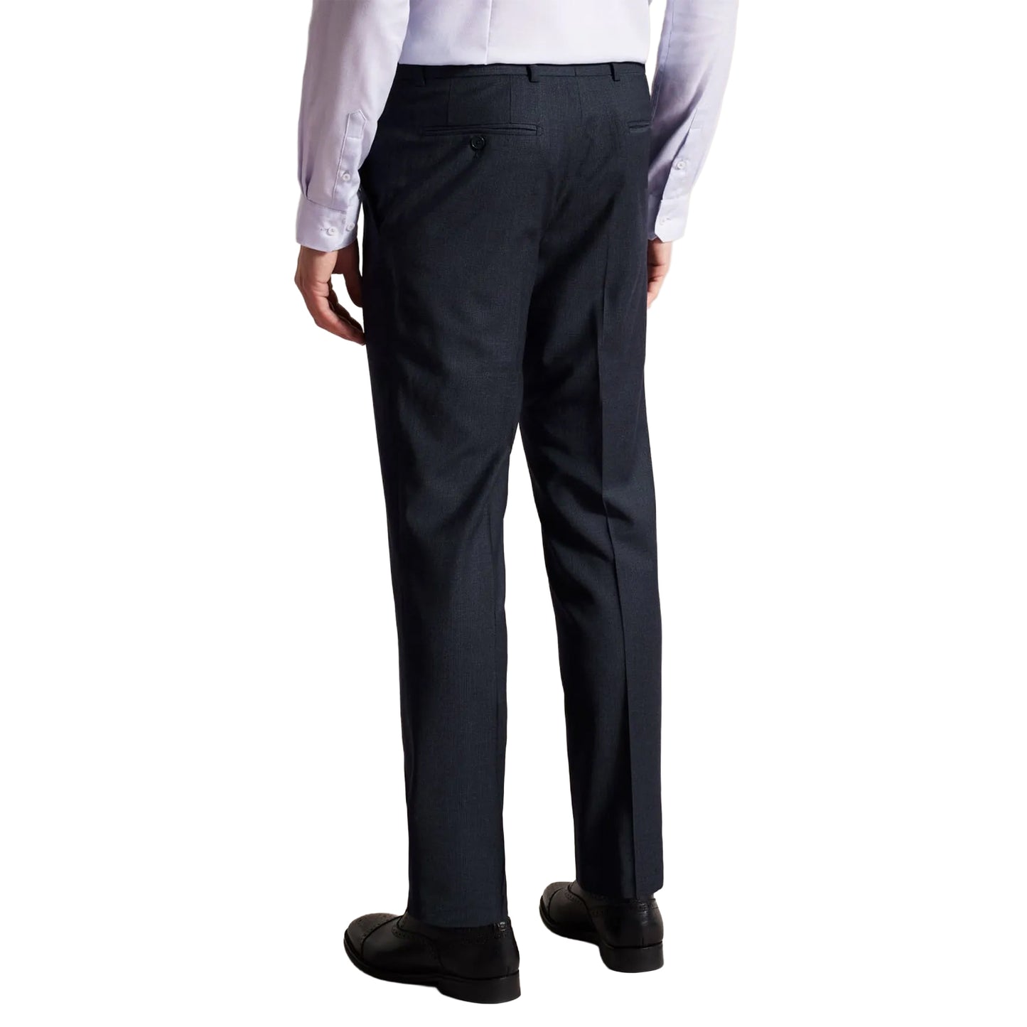 Navy - Back - Ted Baker Mens Forbyts Puppytooth Trousers