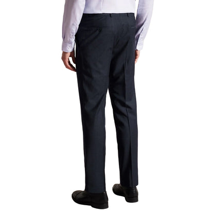 Navy - Back - Ted Baker Mens Forbyts Puppytooth Trousers