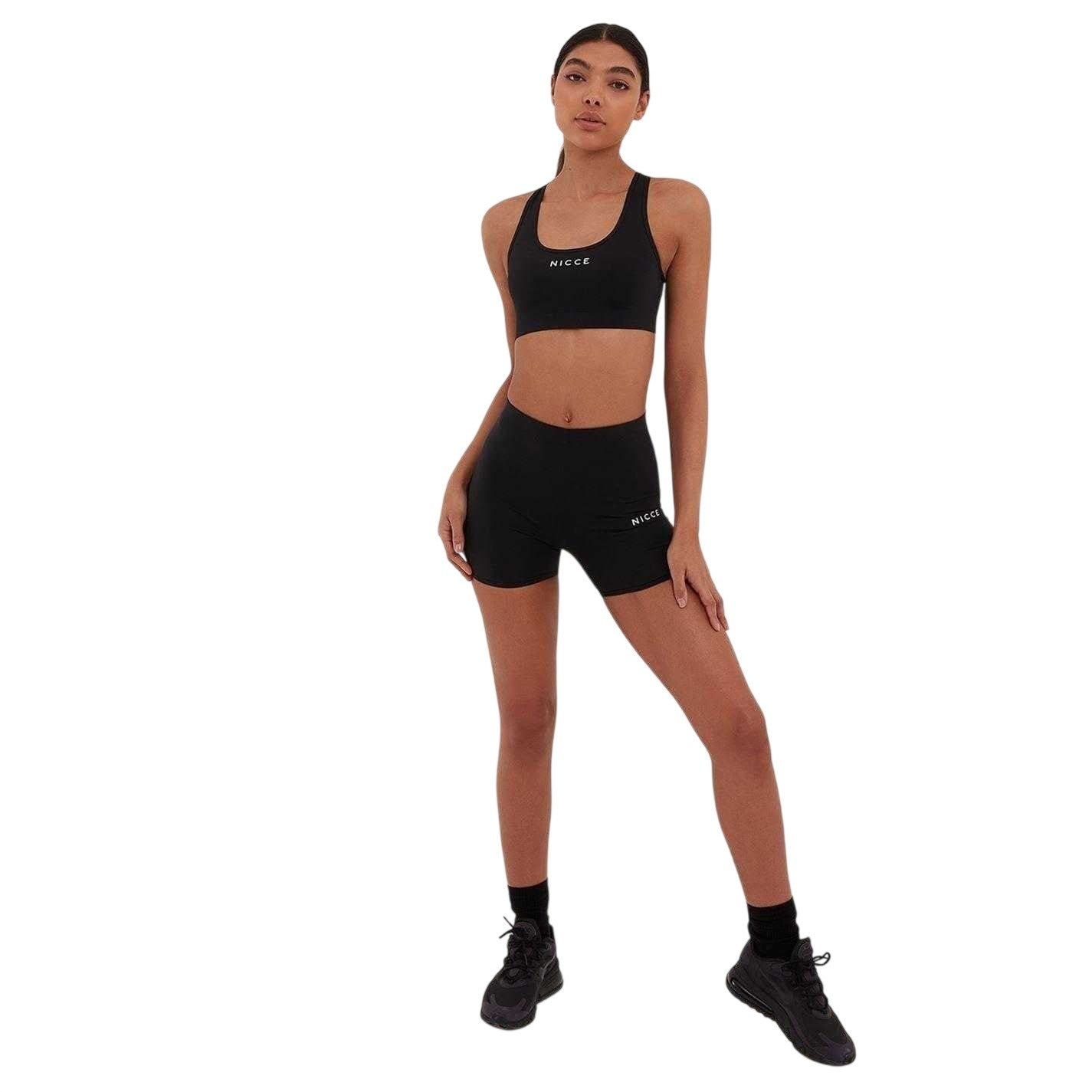 Black - Lifestyle - Nicce Womens-Ladies Dia High Rise Cycling Shorts