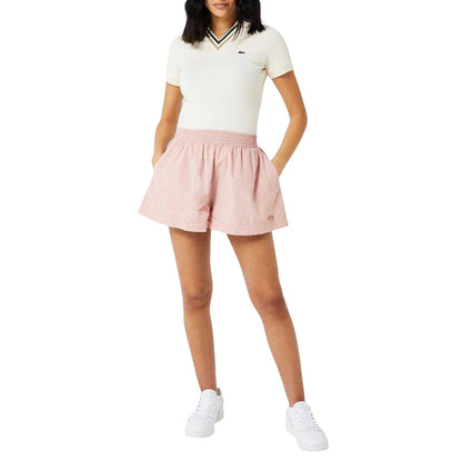 Pink - Pack Shot - Lacoste Womens-Ladies Poplin Shorts