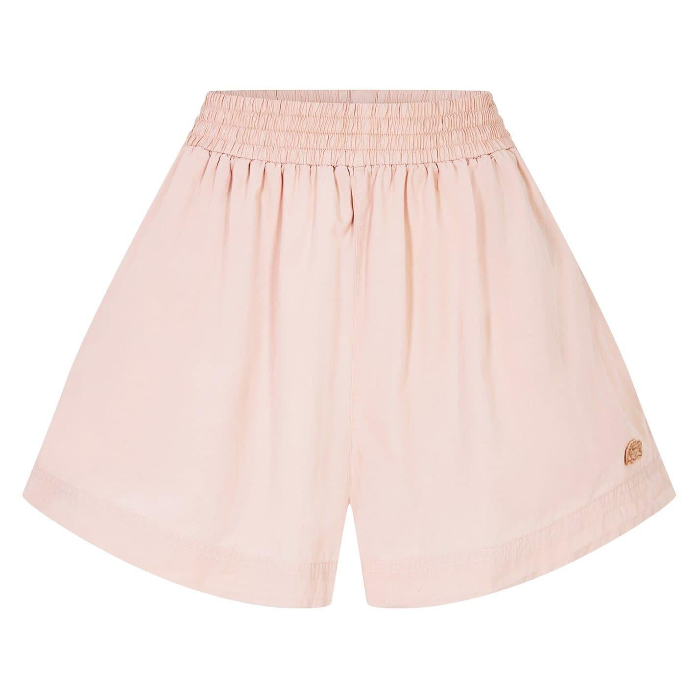 Pink - Front - Lacoste Womens-Ladies Poplin Shorts