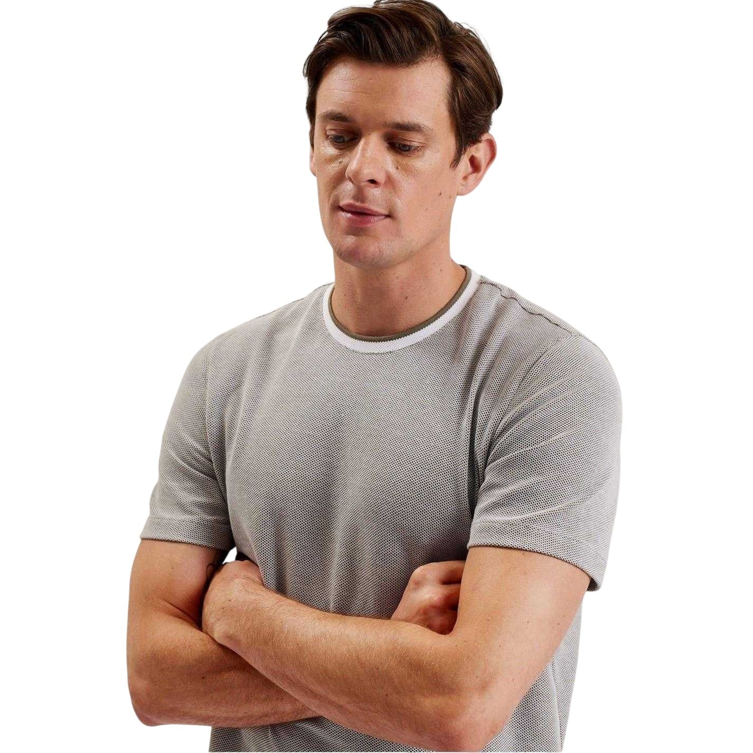 Olive - Side - Ted Baker Mens Arlon Regular T-Shirt