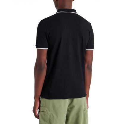 Black - Back - Paul Smith Mens Patch Cotton Logo Polo Shirt