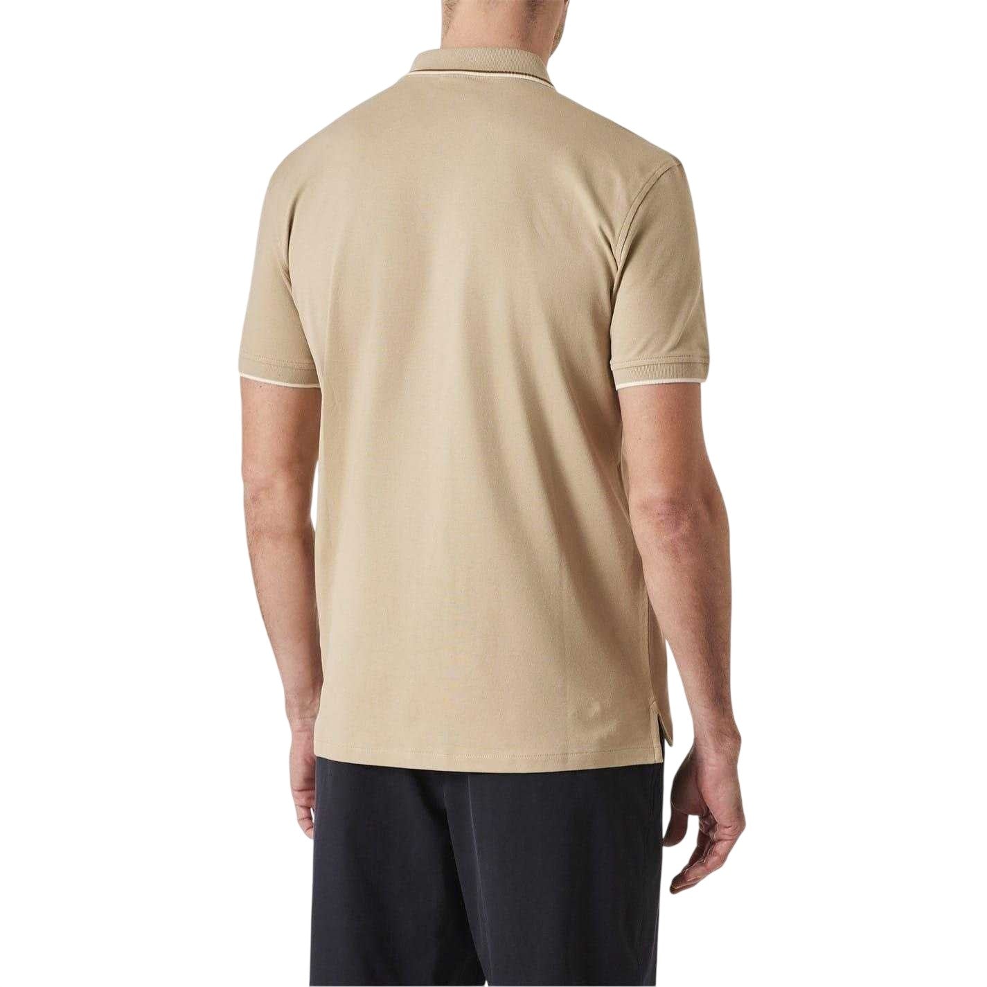 Beige - Back - Paul Smith Mens Patch Cotton Logo Polo Shirt