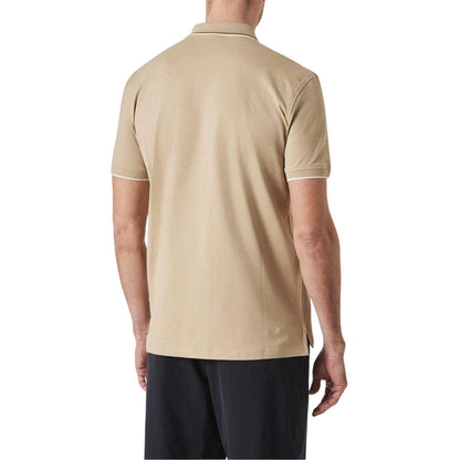Beige - Back - Paul Smith Mens Patch Cotton Logo Polo Shirt