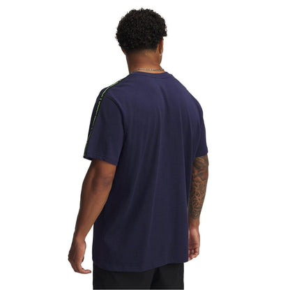 Navy-Cyber Green - Back - Under Armour Mens Icon Crew Neck Regular T-Shirt