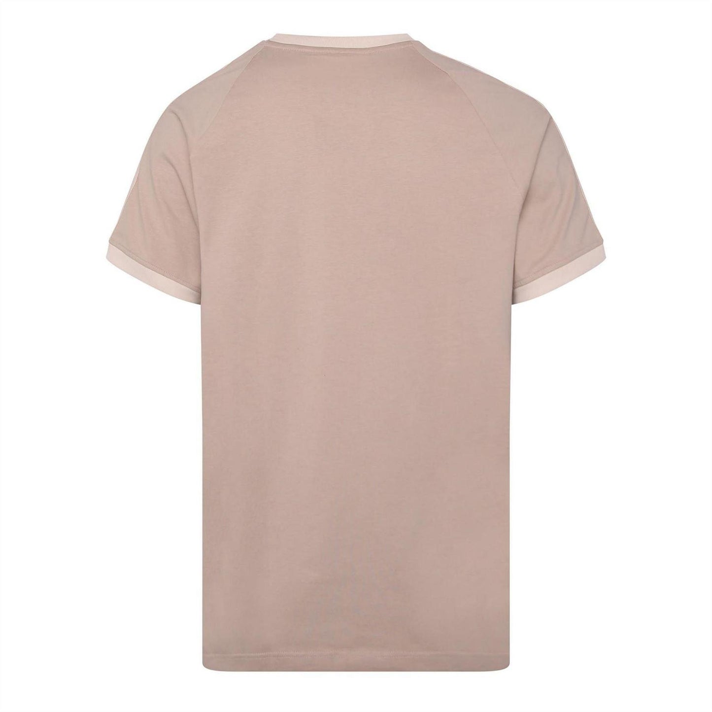 Beige - Back - Adidas Mens Classics 3 Stripes T-Shirt