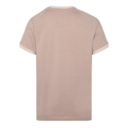 Beige - Back - Adidas Mens Classics 3 Stripes T-Shirt