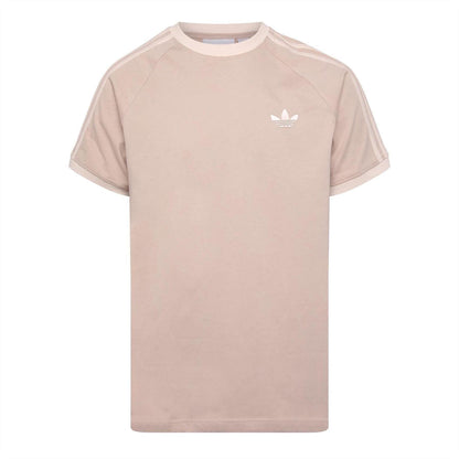 Beige - Front - Adidas Mens Classics 3 Stripes T-Shirt