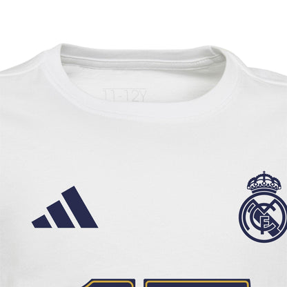 White - Side - Adidas Childrens-Kids Winners Real Madrid CF T-Shirt