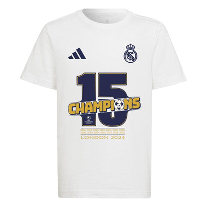 White - Front - Adidas Childrens-Kids Winners Real Madrid CF T-Shirt