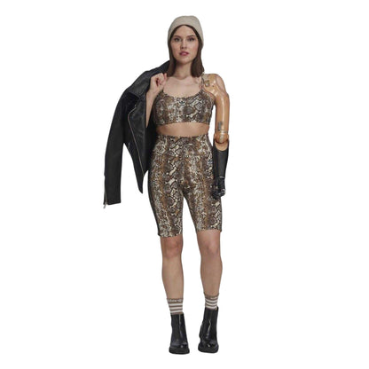 White Snake - Pack Shot - Adidas Womens-Ladies Originals Snake Print Cycling Shorts