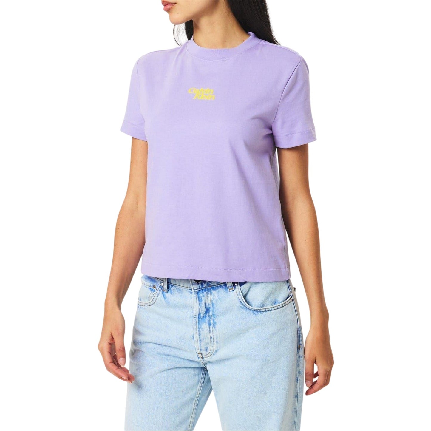 Lavender - Side - Calvin Klein Womens-Ladies Regular T-Shirt