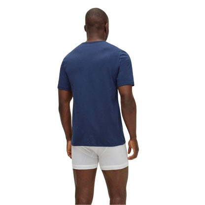 Navy-Grey-Black - Back - Boss Mens Logo V Neck T-Shirt (Pack Of 3)