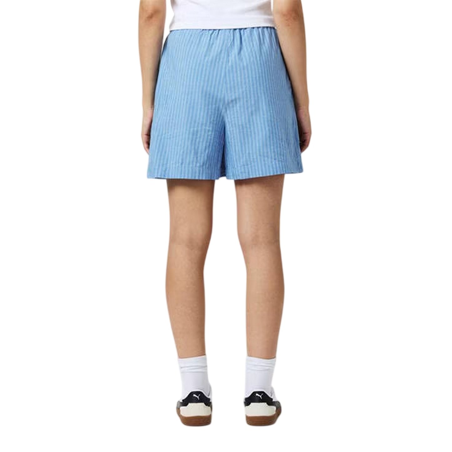 Blue - Back - Vero Moda Womens-Ladies Gili Vertical Stripe Chino Shorts