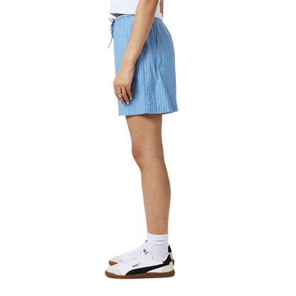 Blue - Side - Vero Moda Womens-Ladies Gili Vertical Stripe Chino Shorts
