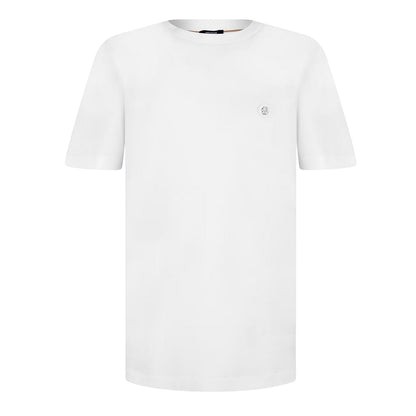 White - Front - Boss Mens Taut Minimalist Logo T-Shirt