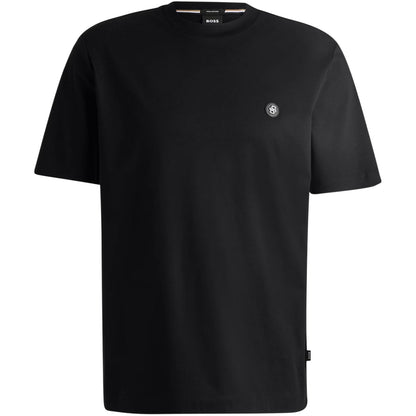 Black - Front - Boss Mens Taut Minimalist Logo T-Shirt
