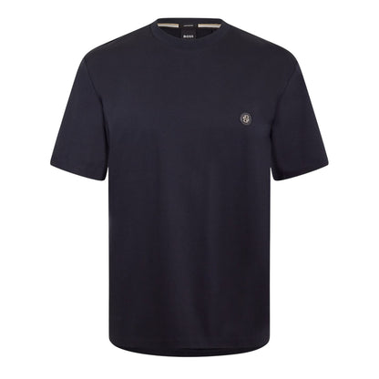 Dark Blue - Front - Boss Mens Taut Minimalist Logo T-Shirt