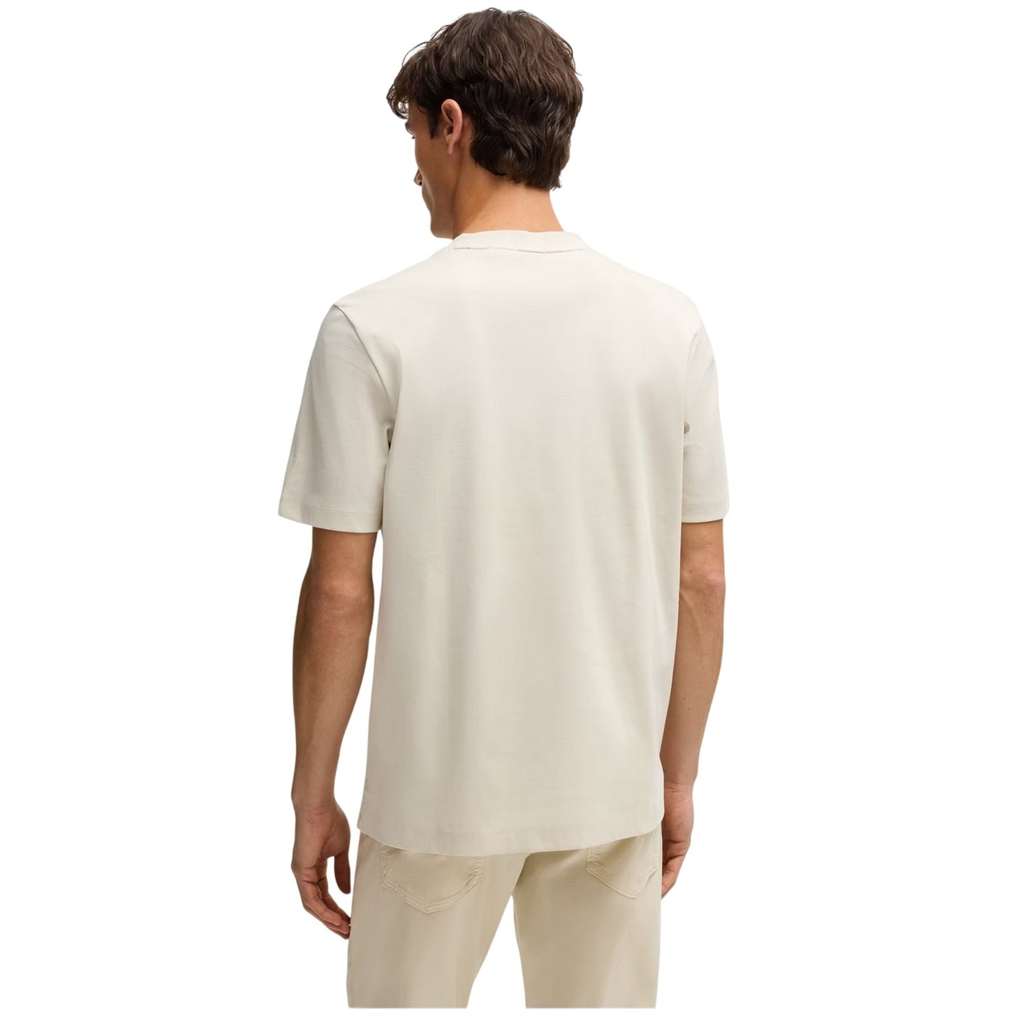 Off White - Back - Boss Mens Taut Minimalist Logo T-Shirt