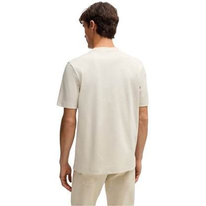 Off White - Back - Boss Mens Taut Minimalist Logo T-Shirt