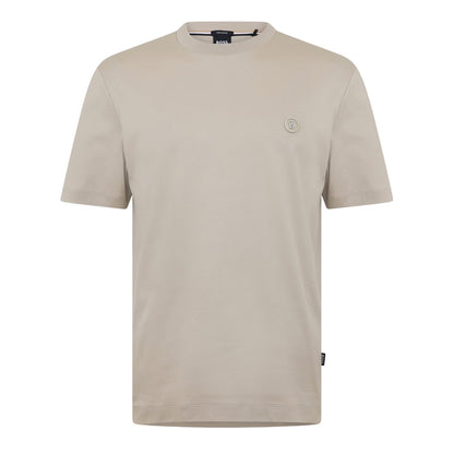 Beige - Front - Boss Mens Taut Minimalist Logo T-Shirt
