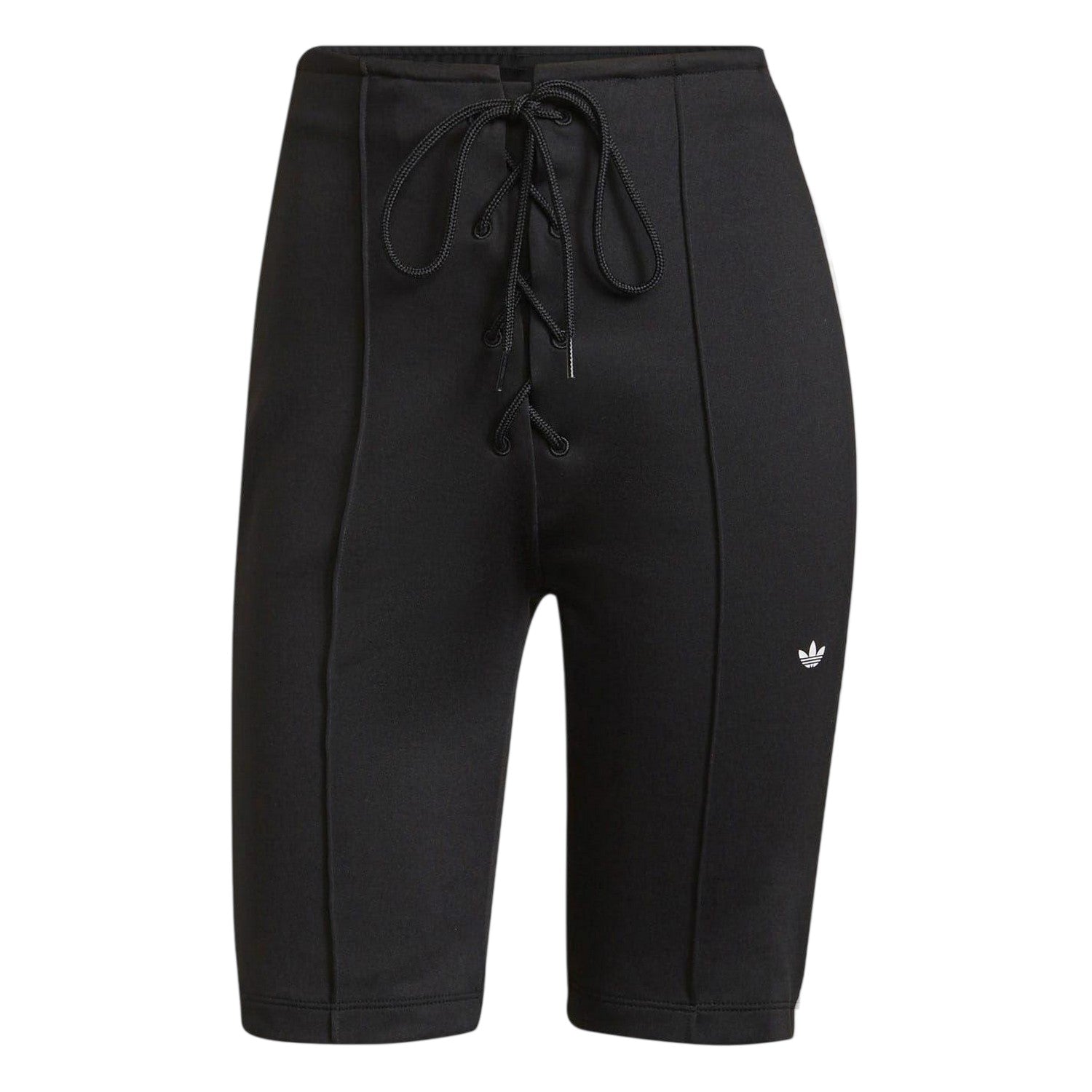 Black - Front - Adidas Womens-Ladies Originals Drawstring Front Cycling Shorts