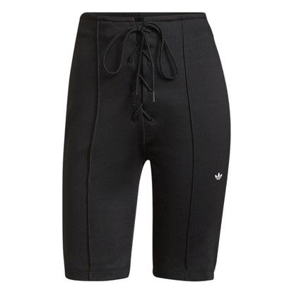 Black - Front - Adidas Womens-Ladies Originals Drawstring Front Cycling Shorts