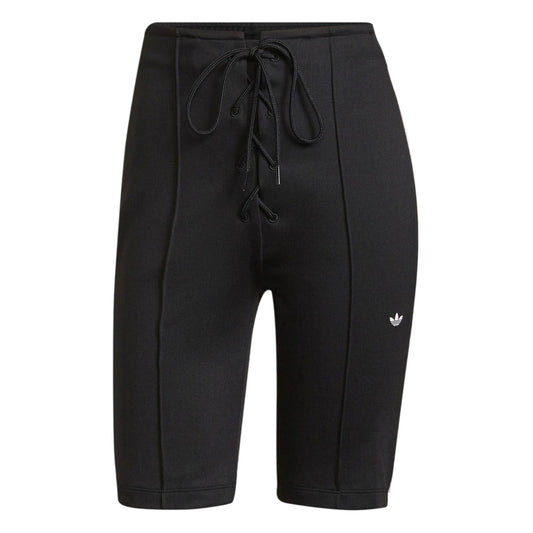 Black - Front - Adidas Womens-Ladies Originals Drawstring Front Cycling Shorts